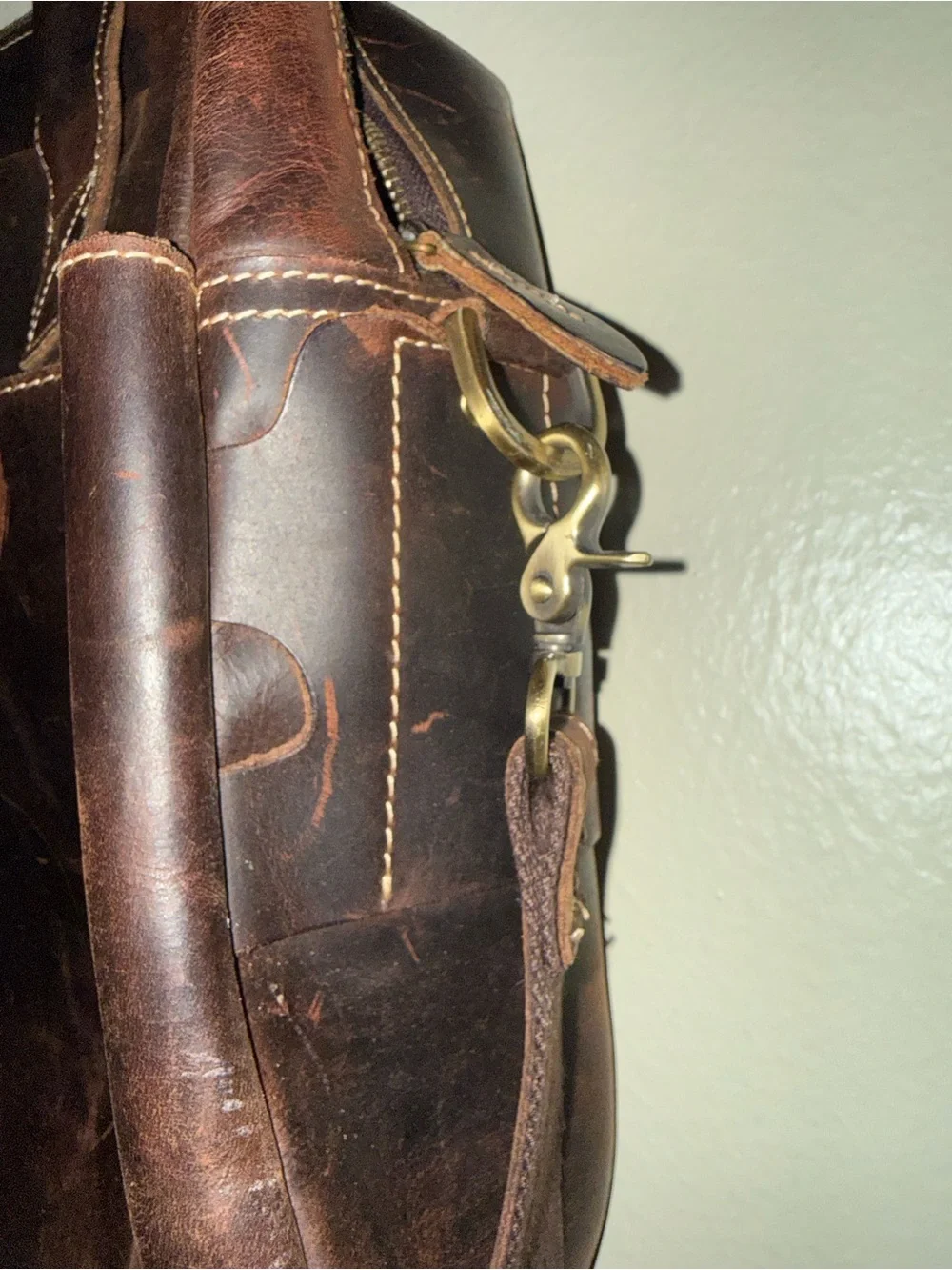 Berkshire Dark Brown Leather Laptop Bag with Shoulder Strap